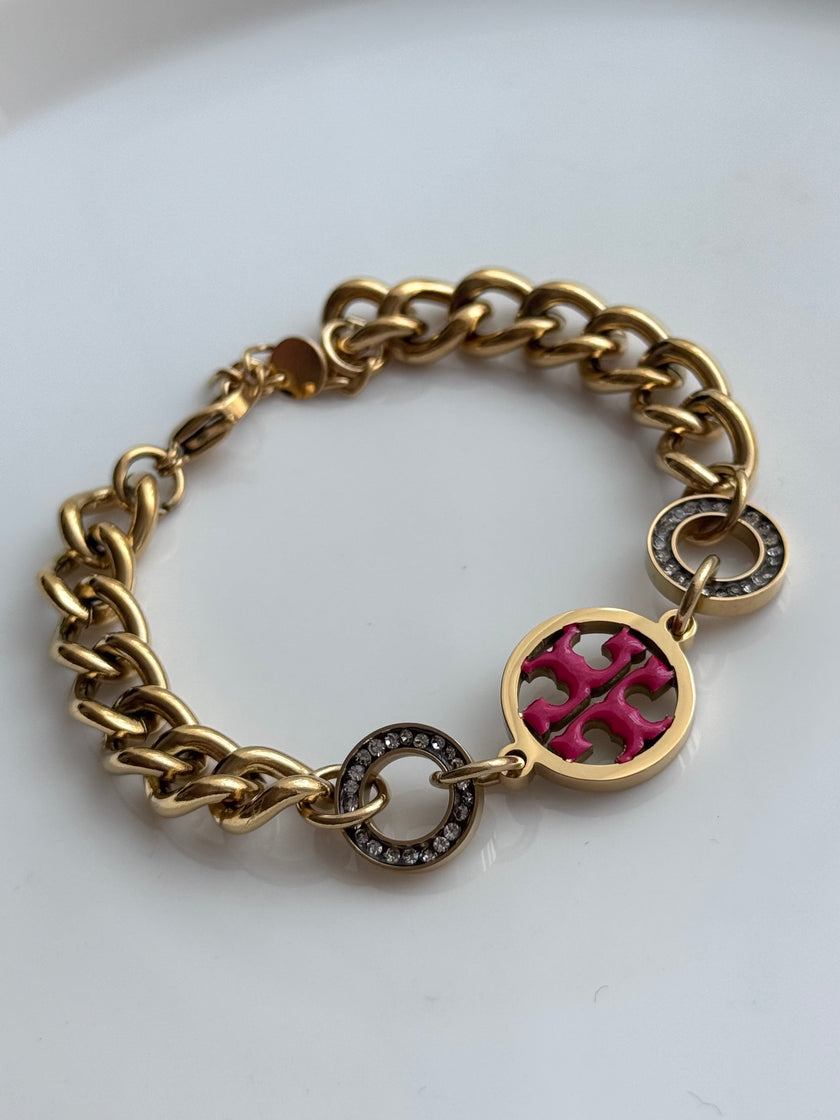PULSERA DIJE TORY ROSA