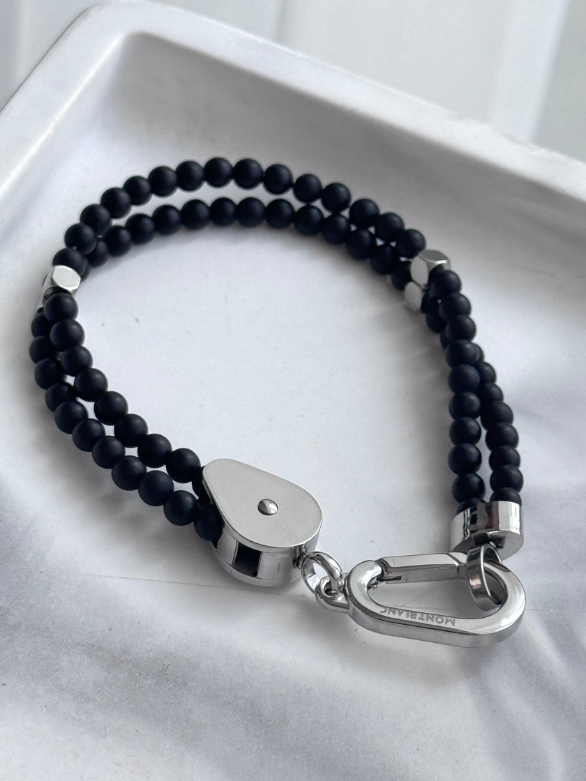 PULSERA BOLITAS NEGRAS