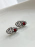ARETE DOBLE CORAZON ROJO