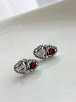 ARETE DOBLE CORAZON ROJO