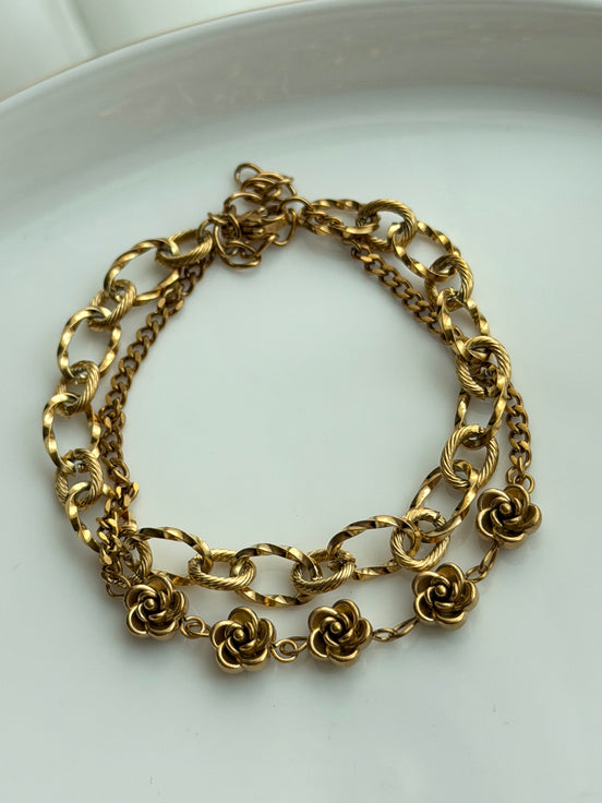 PULSERA DOBLE ROSAS