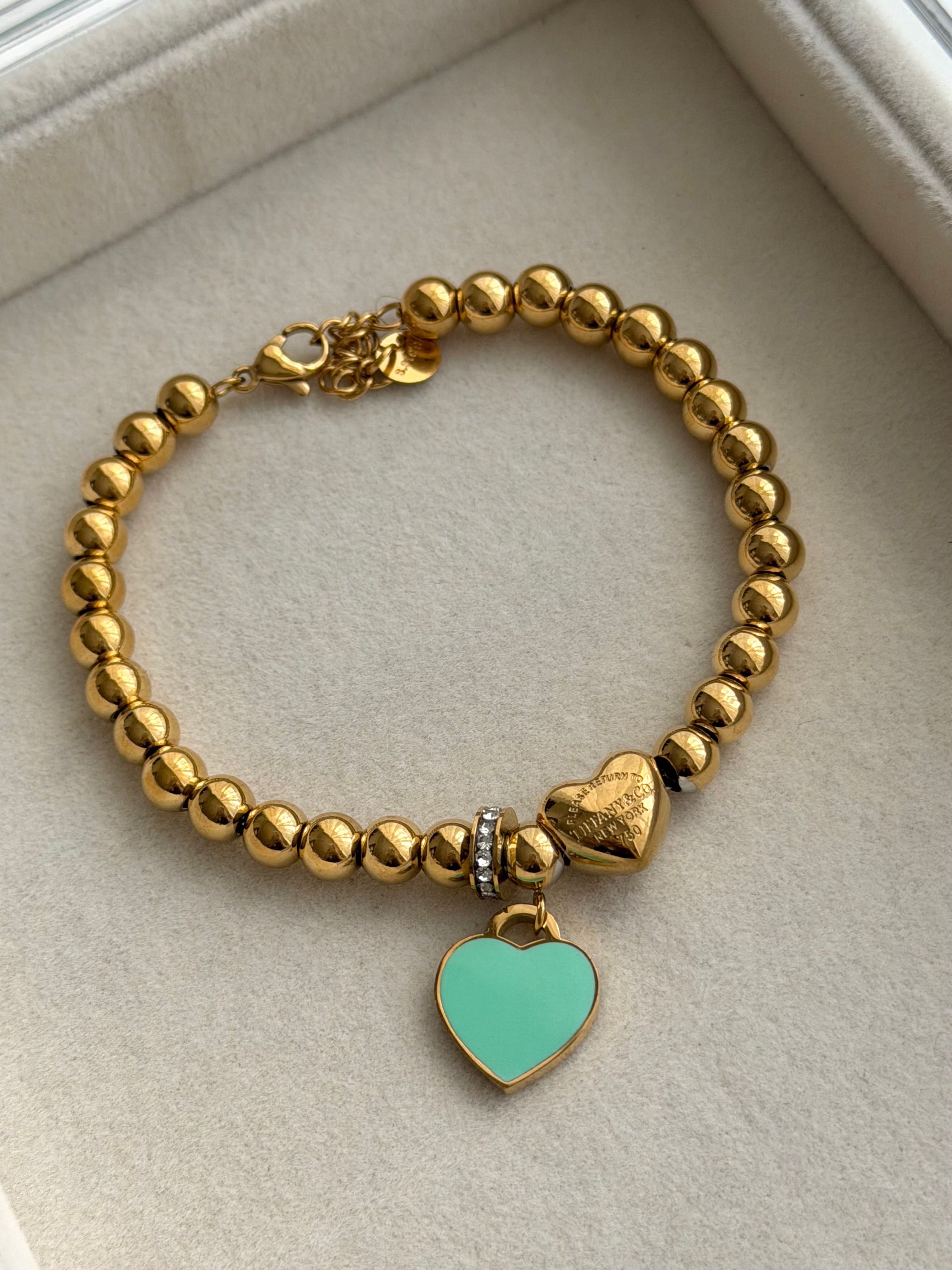 PULSERA BOLITAS CORAZON