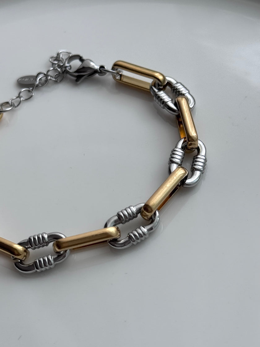 PULSERA ESLABONES BICOLOR