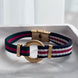 PULSERA TELA PLACA DORADA