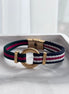 PULSERA TELA PLACA DORADA
