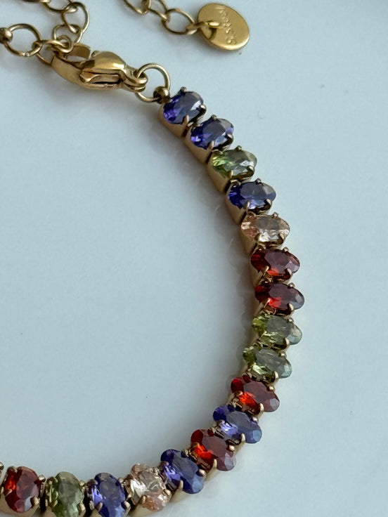 PULSERA TENNIS OVAL COLORES