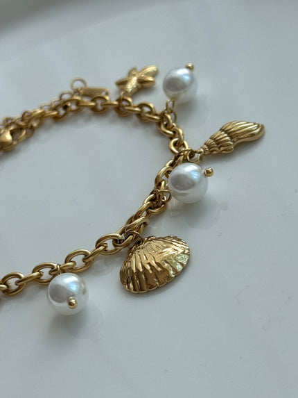 PULSERA DIJES CONCHAS Y PERLAS