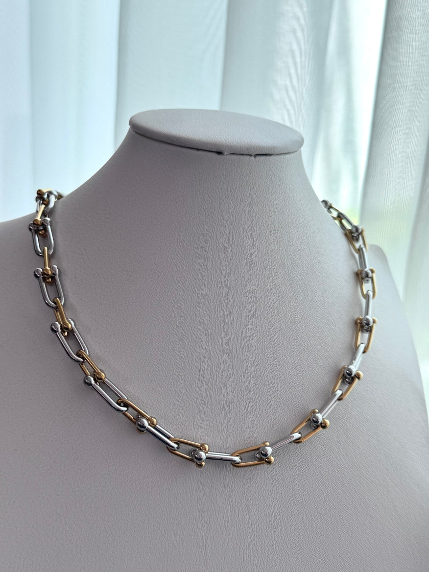 COLLAR ESLABÓN BICOLOR
