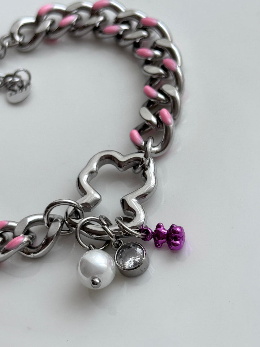 PULSERA CADENA ROSA