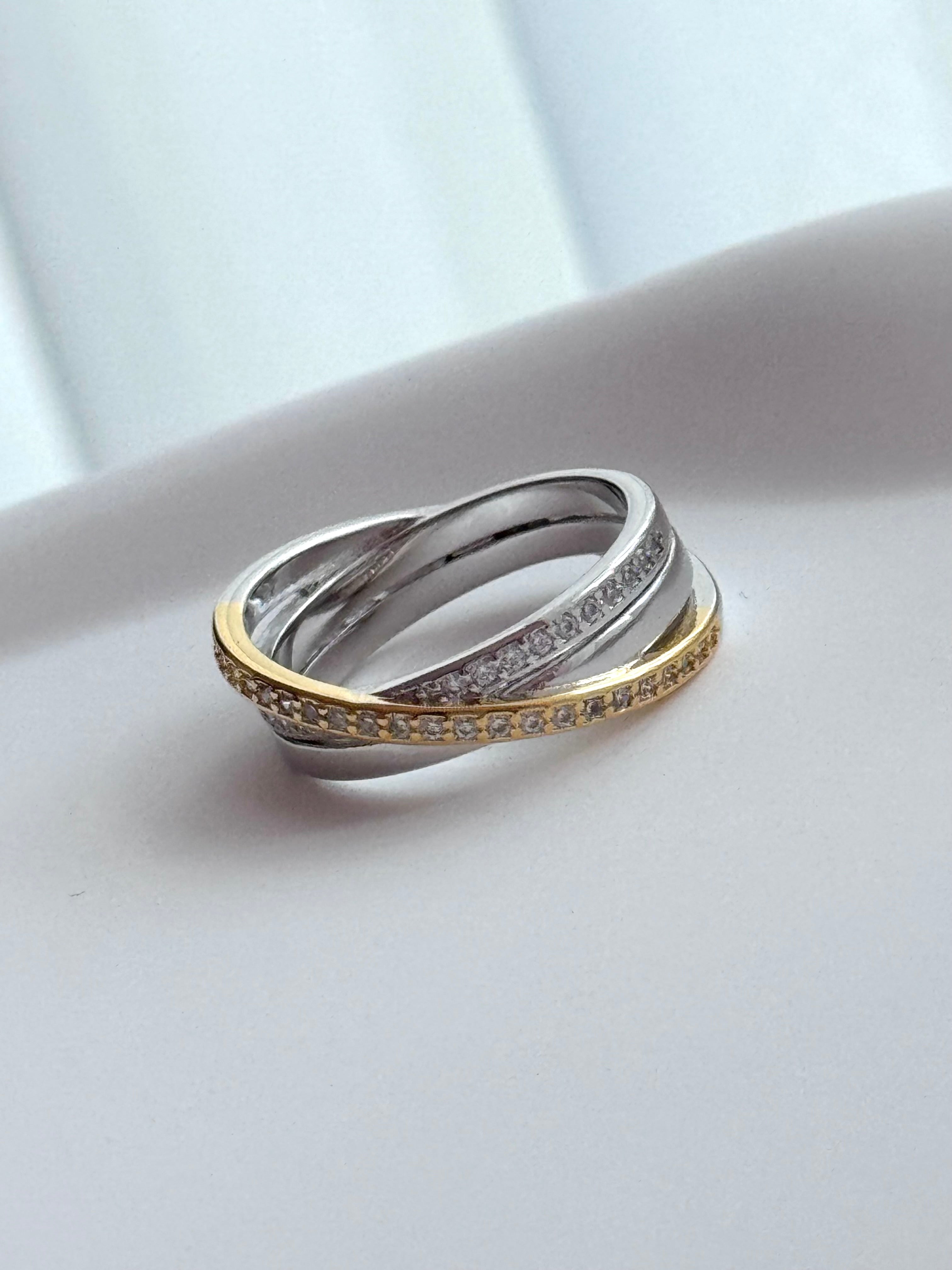 ANILLO TRIPLE DOBLE COLOR