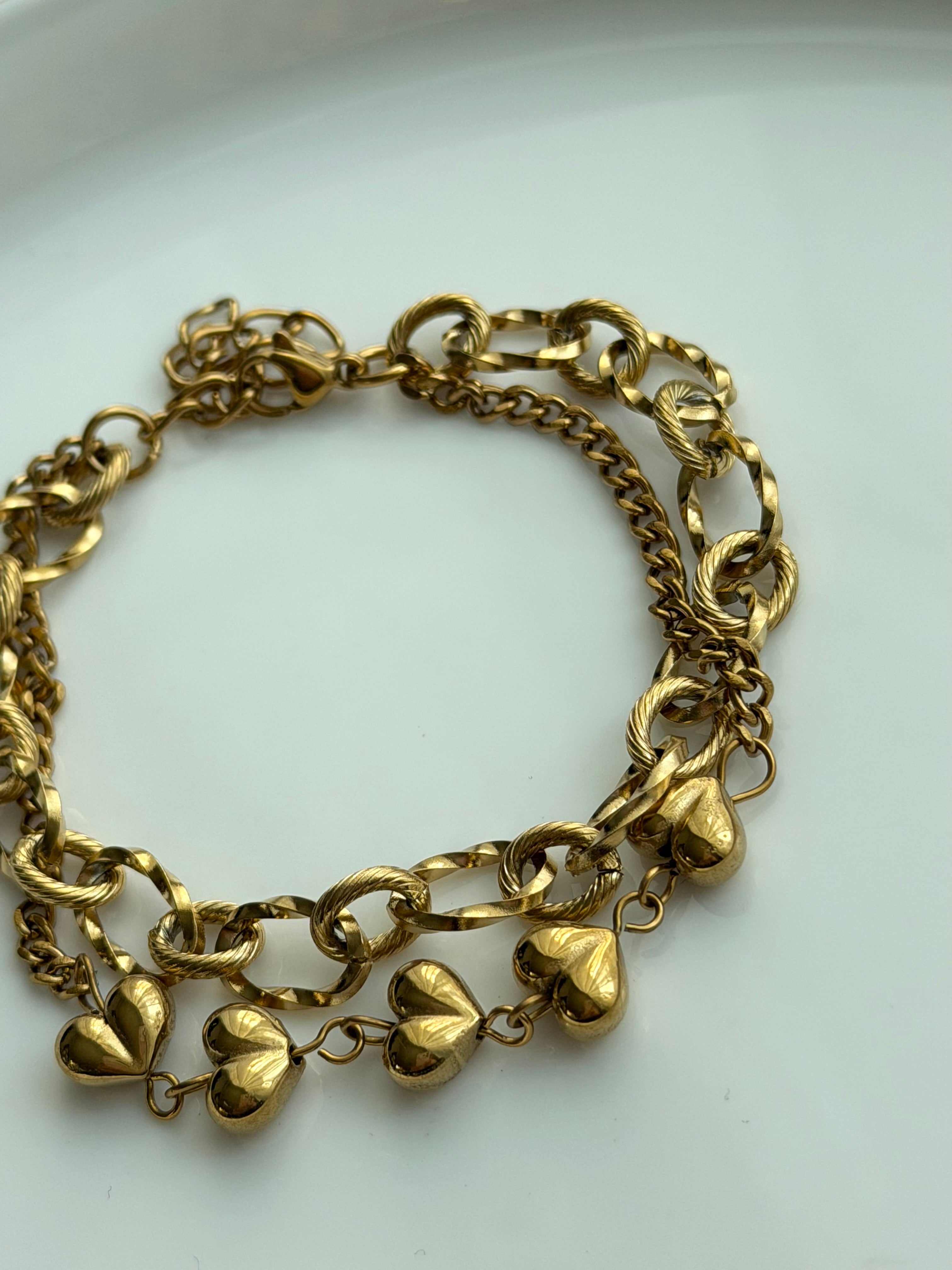 PULSERA DOBLE CORAZONES