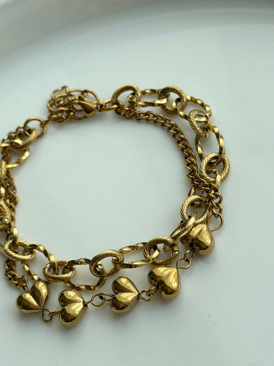 PULSERA DOBLE CORAZONES