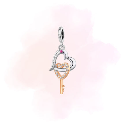 CHARM COLGANTE LLAVE Y CORAZON