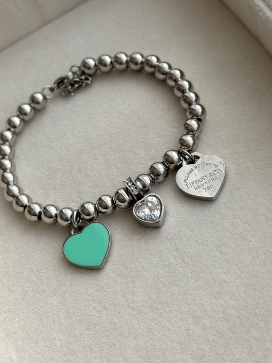 PULSERA BOLITAS CORAZON