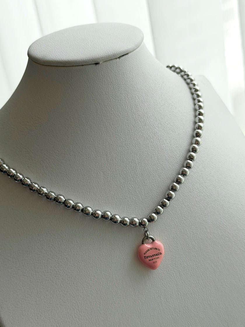 COLLAR CORAZON ROSA