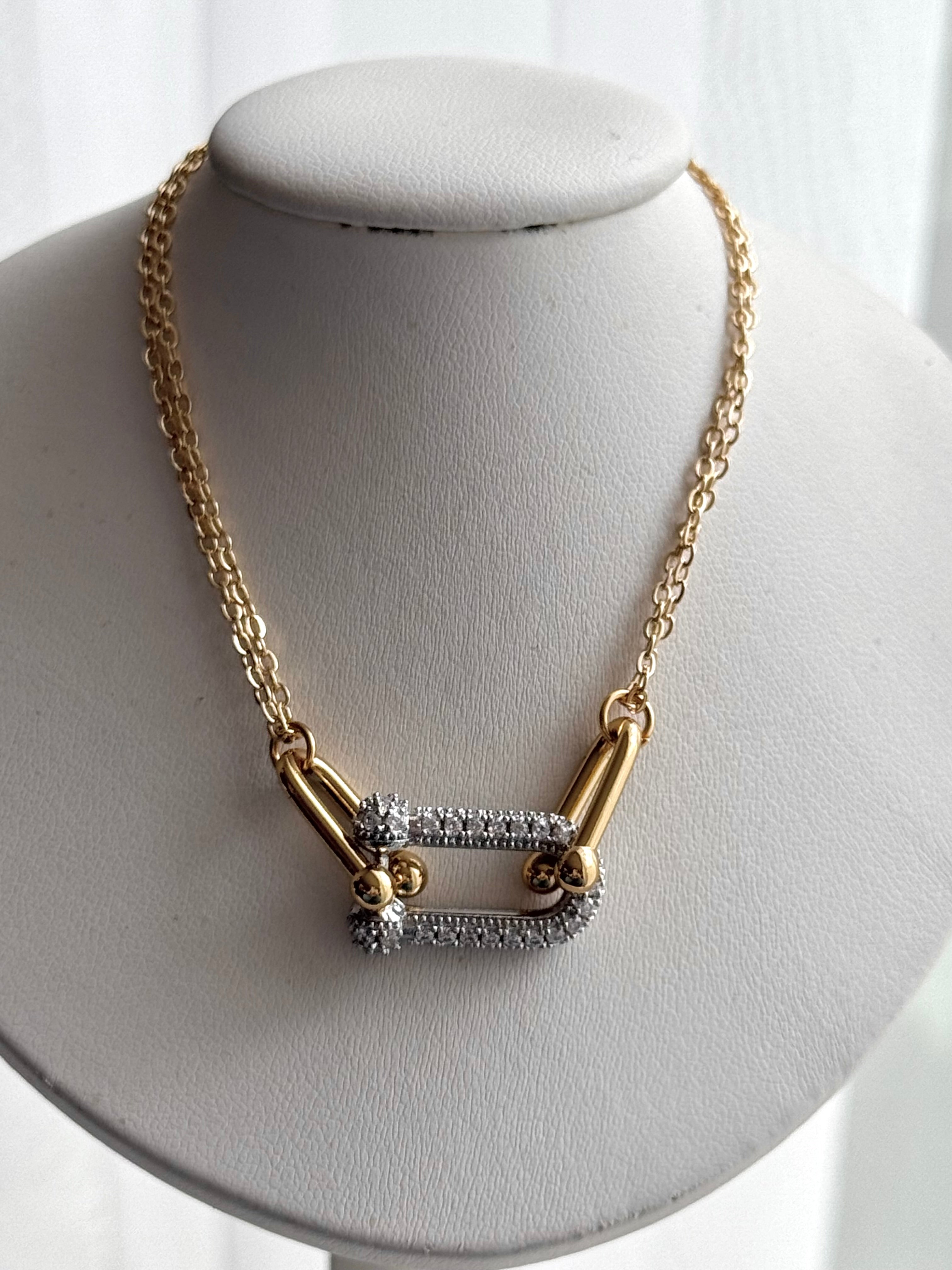 COLLAR ESLABONES CON CRISTAL