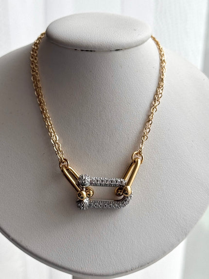 COLLAR ESLABONES CON CRISTAL