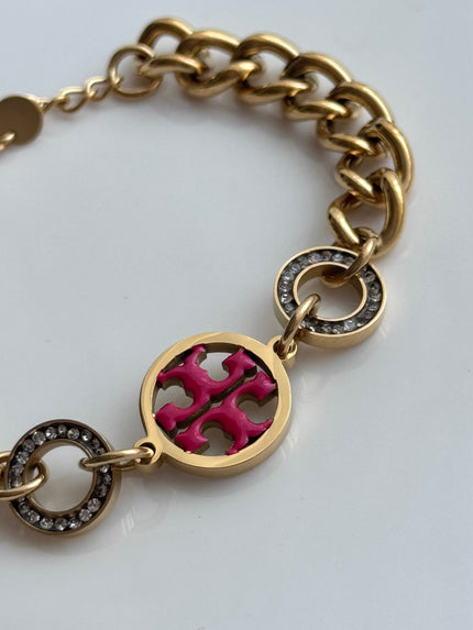 PULSERA DIJE TORY ROSA