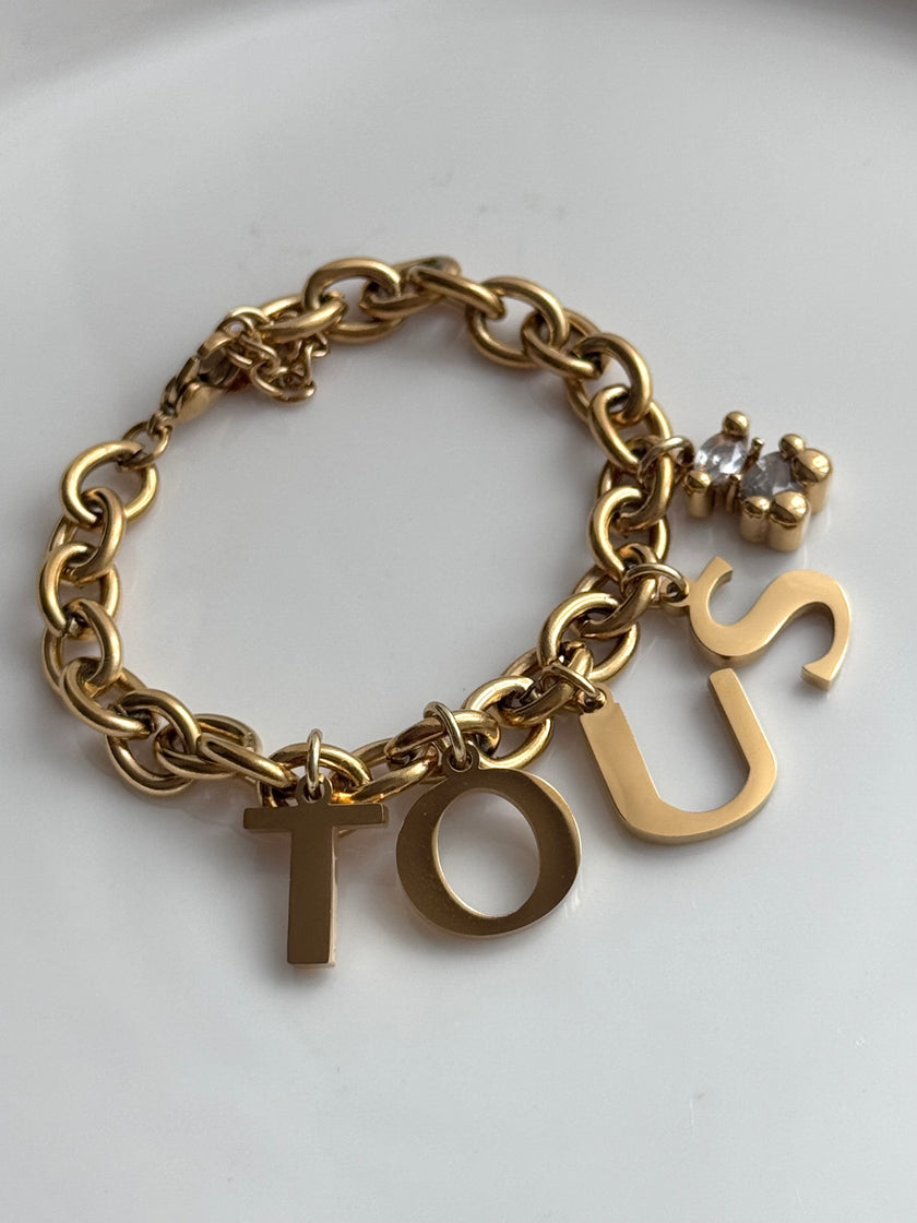 PULSERA LETRAS OSO BLANCO