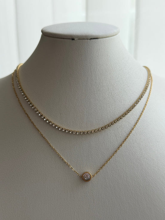 COLLAR DOBLE DIJE BOLITA