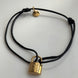 PULSERA HILO CANDADO LV NEGRO