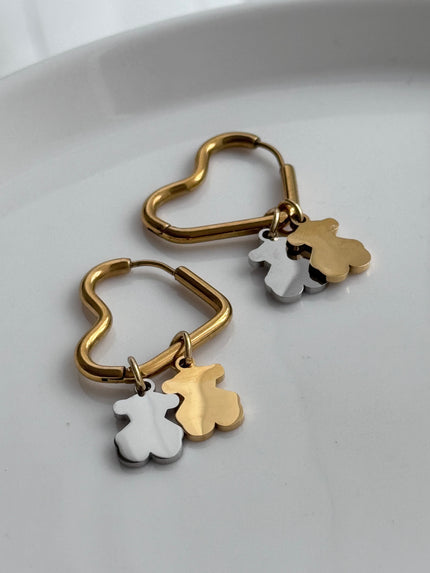 ARRACADA CORAZON CON OSITOS