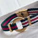 PULSERA TELA PLACA DORADA