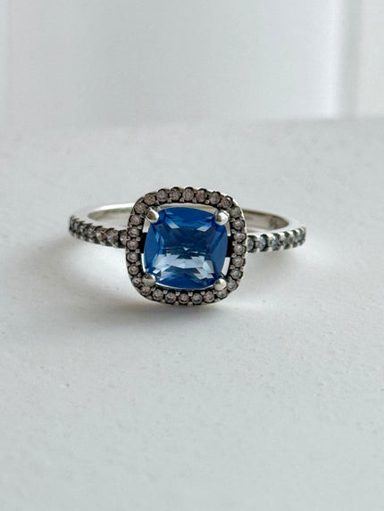 ANILLO ZIRCONIA AZUL