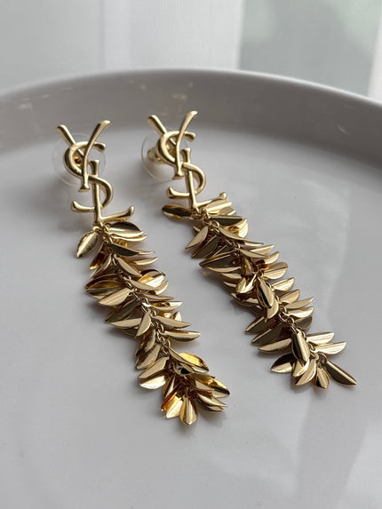 ARETES  HOJAS YSL