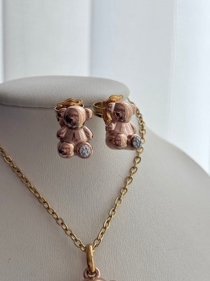 SET COMPLETO OSITOS ORO ROSA