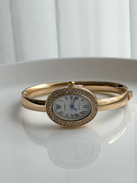 RELOJ TIPO PULSERA CON CRISTAL