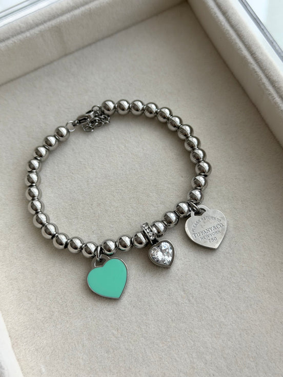 PULSERA BOLITAS CORAZON
