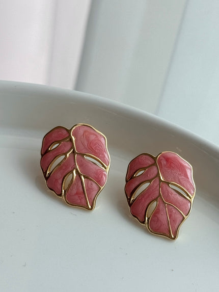 ARETE HOJA ROSA