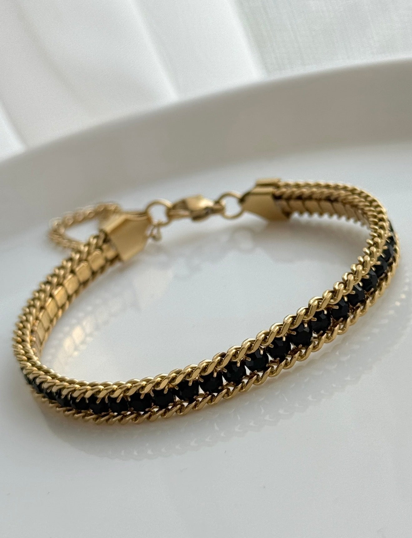 PULSERA TENNIS CON CADENA
