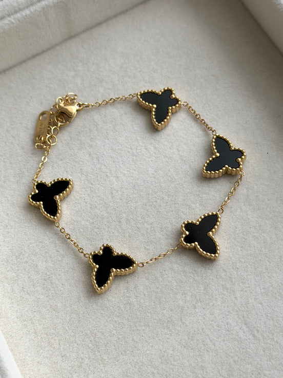 PULSERA MARIPOSAS NEGRO