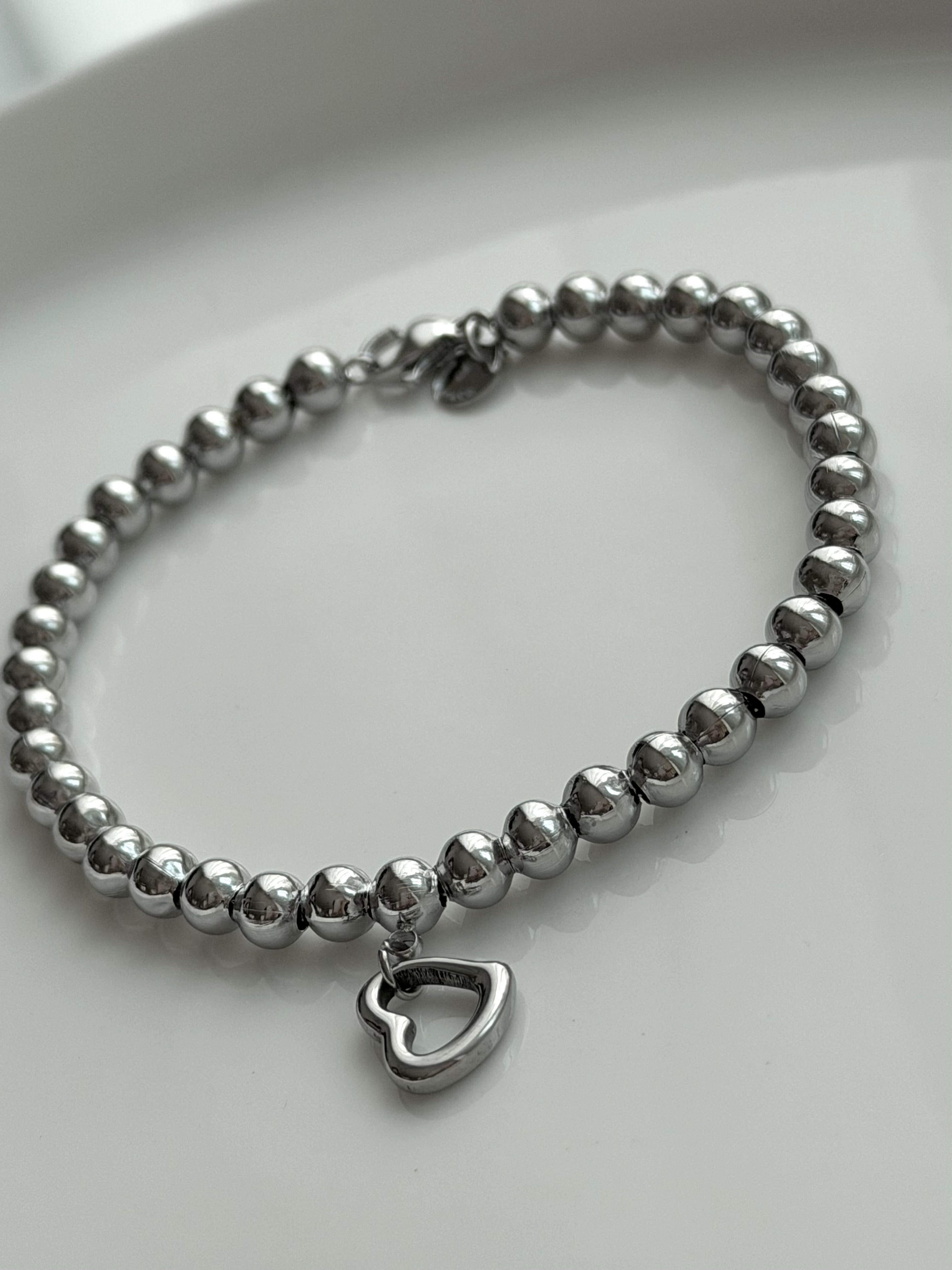 PULSERA BOLITAS CORAZON
