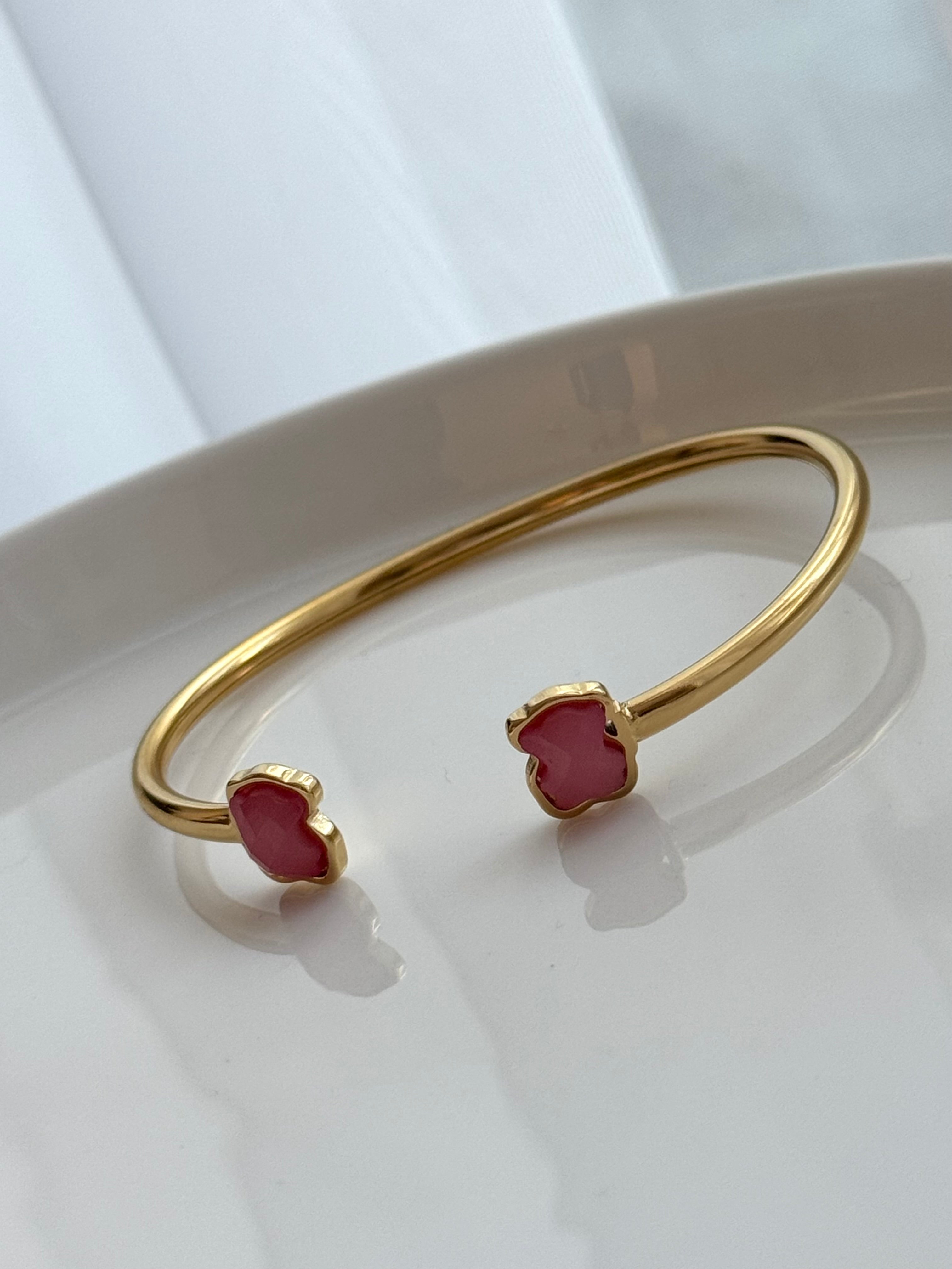 BRAZALETE ABIERTO OSO ROSA