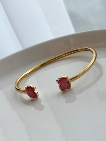 BRAZALETE ABIERTO OSO ROSA