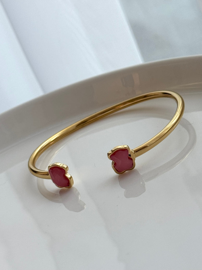 BRAZALETE ABIERTO OSO ROSA