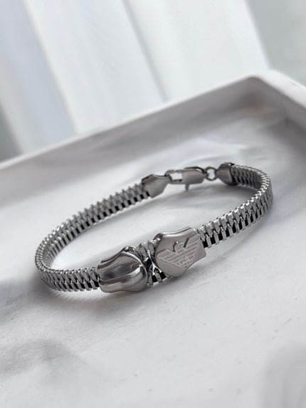 PULSERA ZIPPER PLATEADA