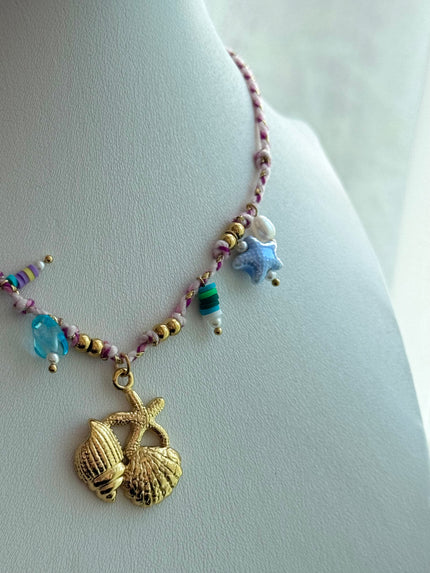 COLLAR HILO CON DIJES ROSA
