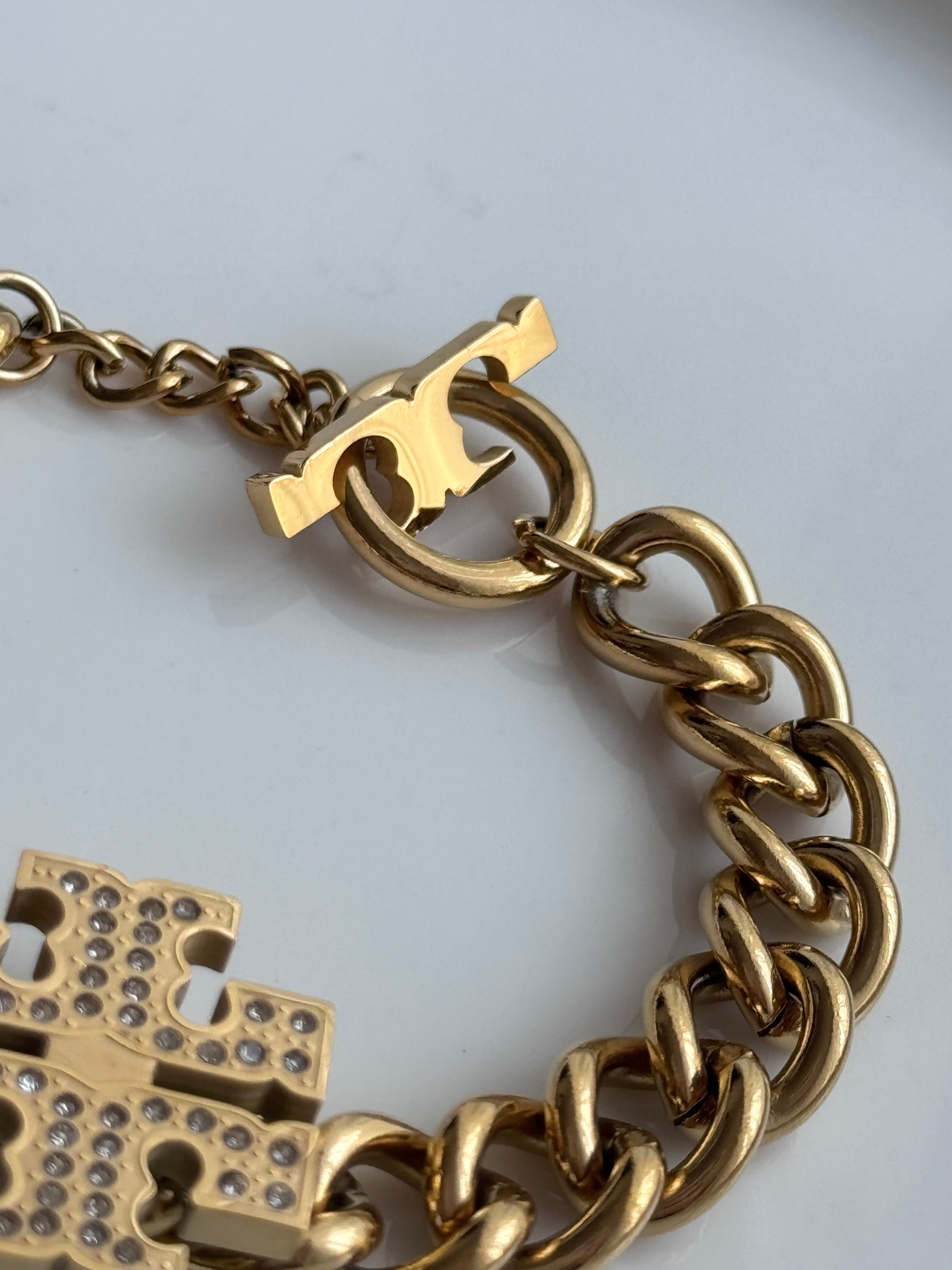 PULSERA DIJE TORY CON CRISTAL