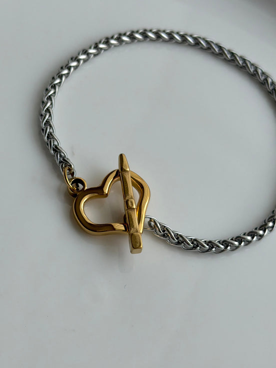 PULSERA BROCHE CORAZON