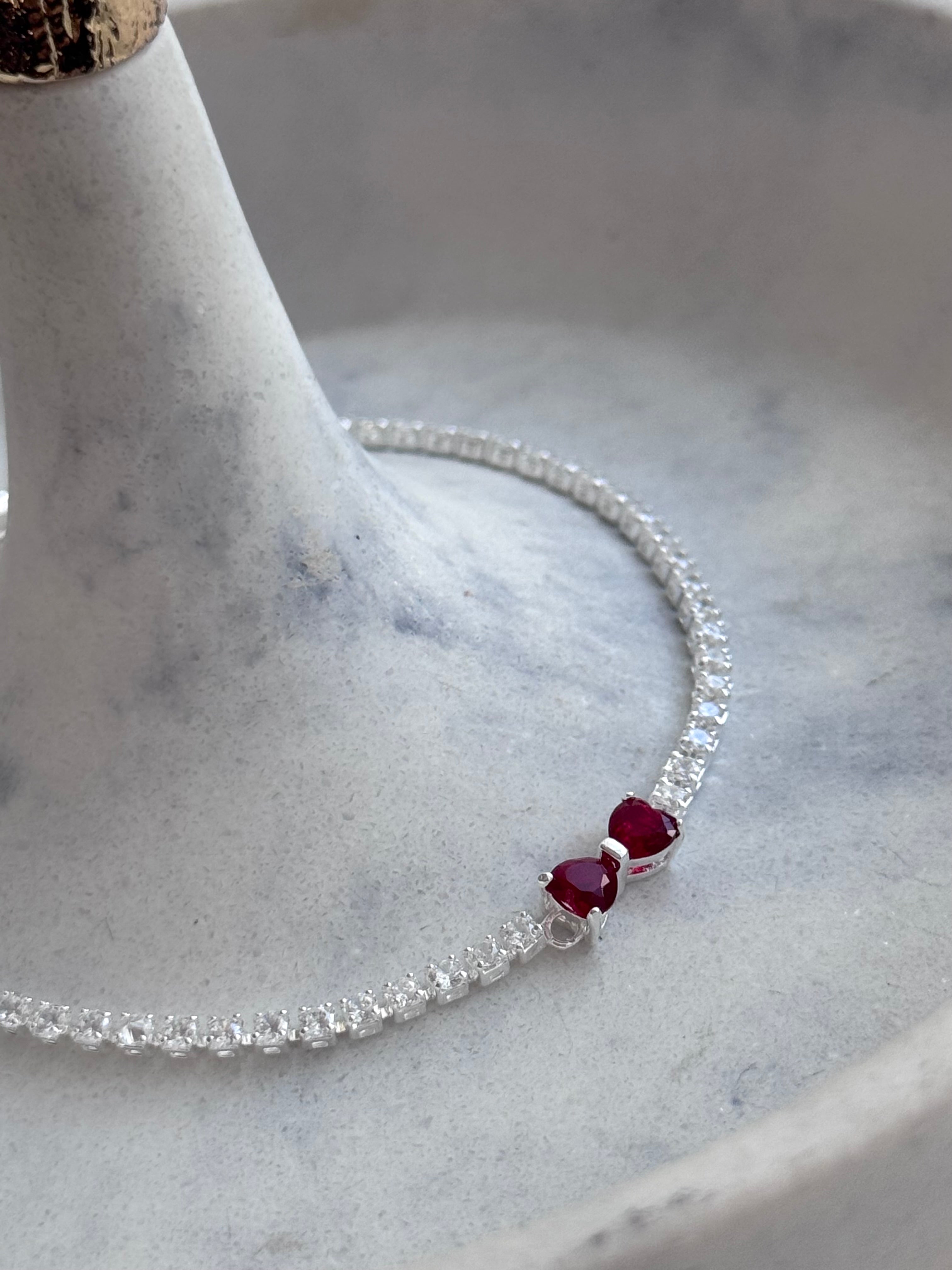 PULSERA MOÑO CRISTAL ROJO