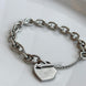 PULSERA CADENA GRUESA BROCHE CORAZON CON FLECHA