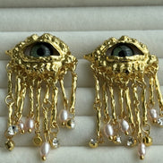 ARETE FORMA OJOS CON PERLA
