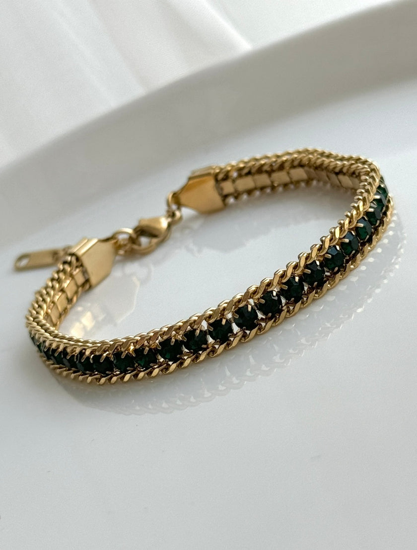 PULSERA TENNIS CON CADENA