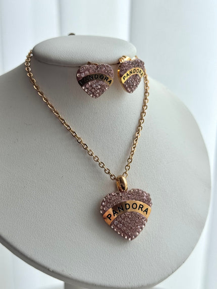 SET CORAZÓN CRISTALES