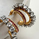 ARETE DOBLE CON CRISTAL ROSA
