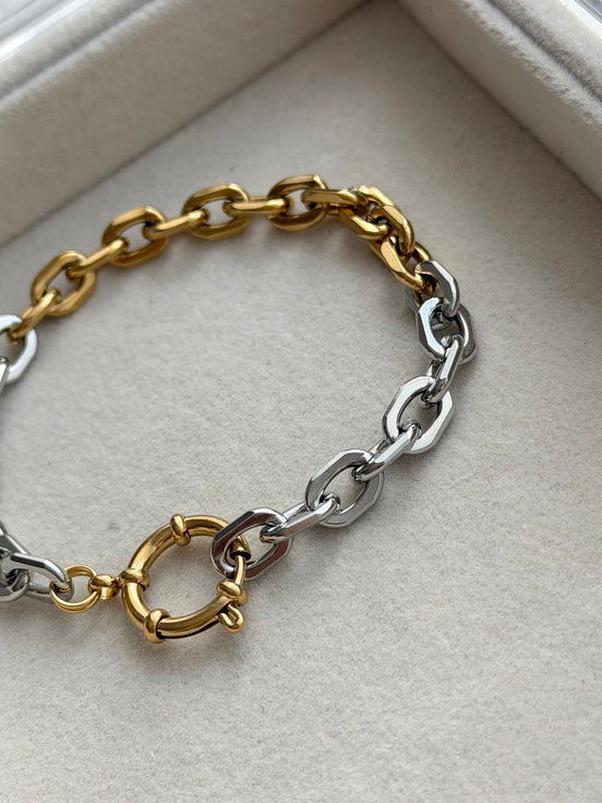 PULSERA CADENA BICOLOR